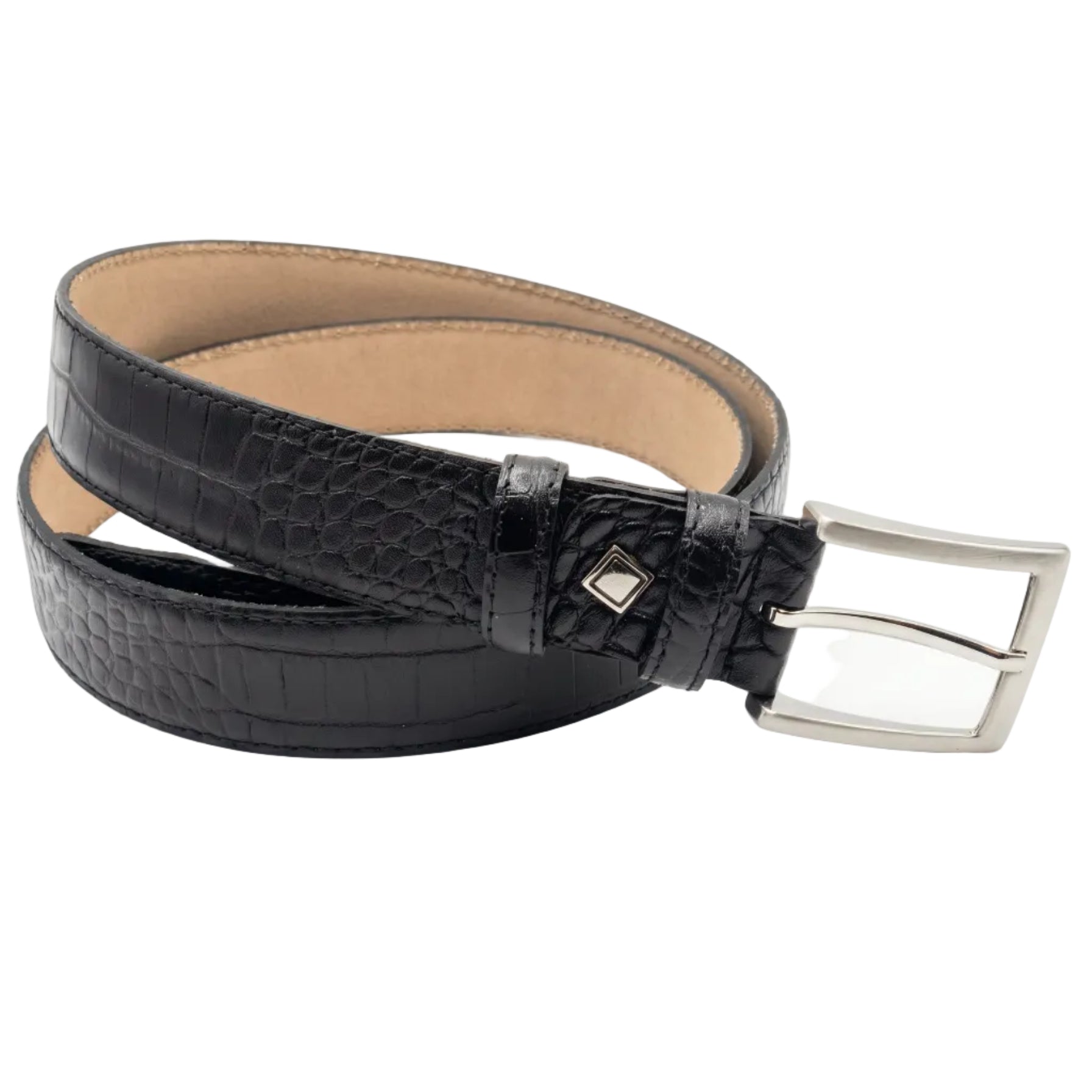 zwart kroko riem - 3,5cm | 0006-1