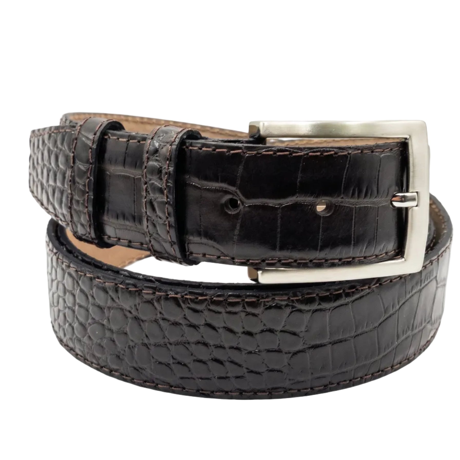 bruin kroko riem - 3,5cm | 0006-2