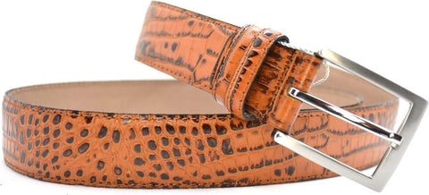 cognac kroko riem - 3,5cm | 0006-3