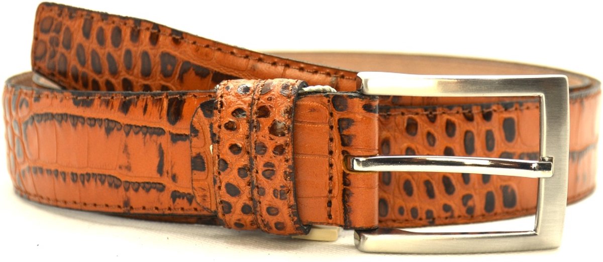 cognac kroko riem - 3,5cm | 0006-3