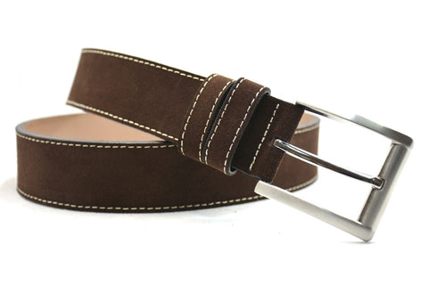 bruin suède riem - 4cm | 0007-2