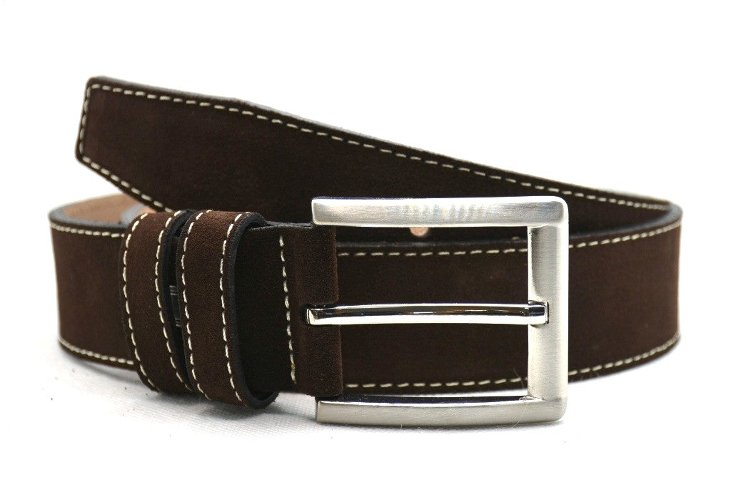 bruin suède riem - 4cm | 0007-2