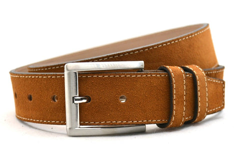 cognac suède riem - 4cm | 0007-3