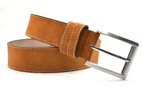 cognac suède riem - 4cm | 0007-3