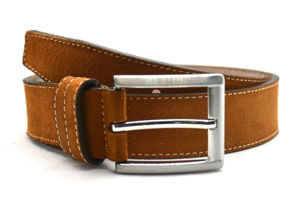 cognac suède riem - 4cm | 0007-3