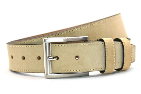 beige suède riem - 4cm | 0007-4