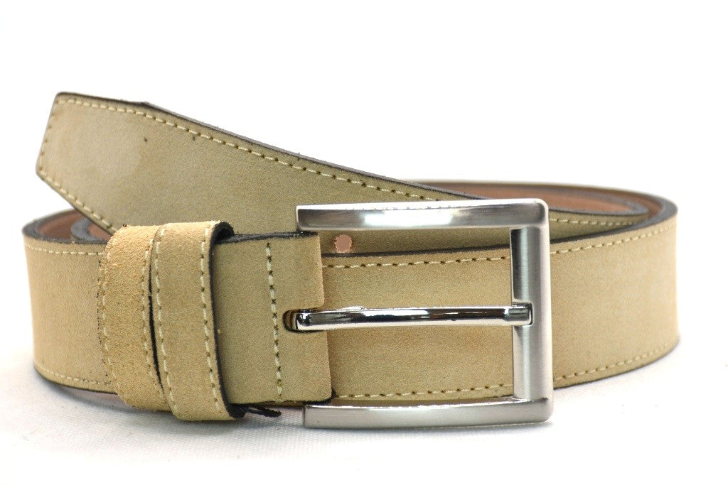 beige suède riem - 4cm | 0007-4