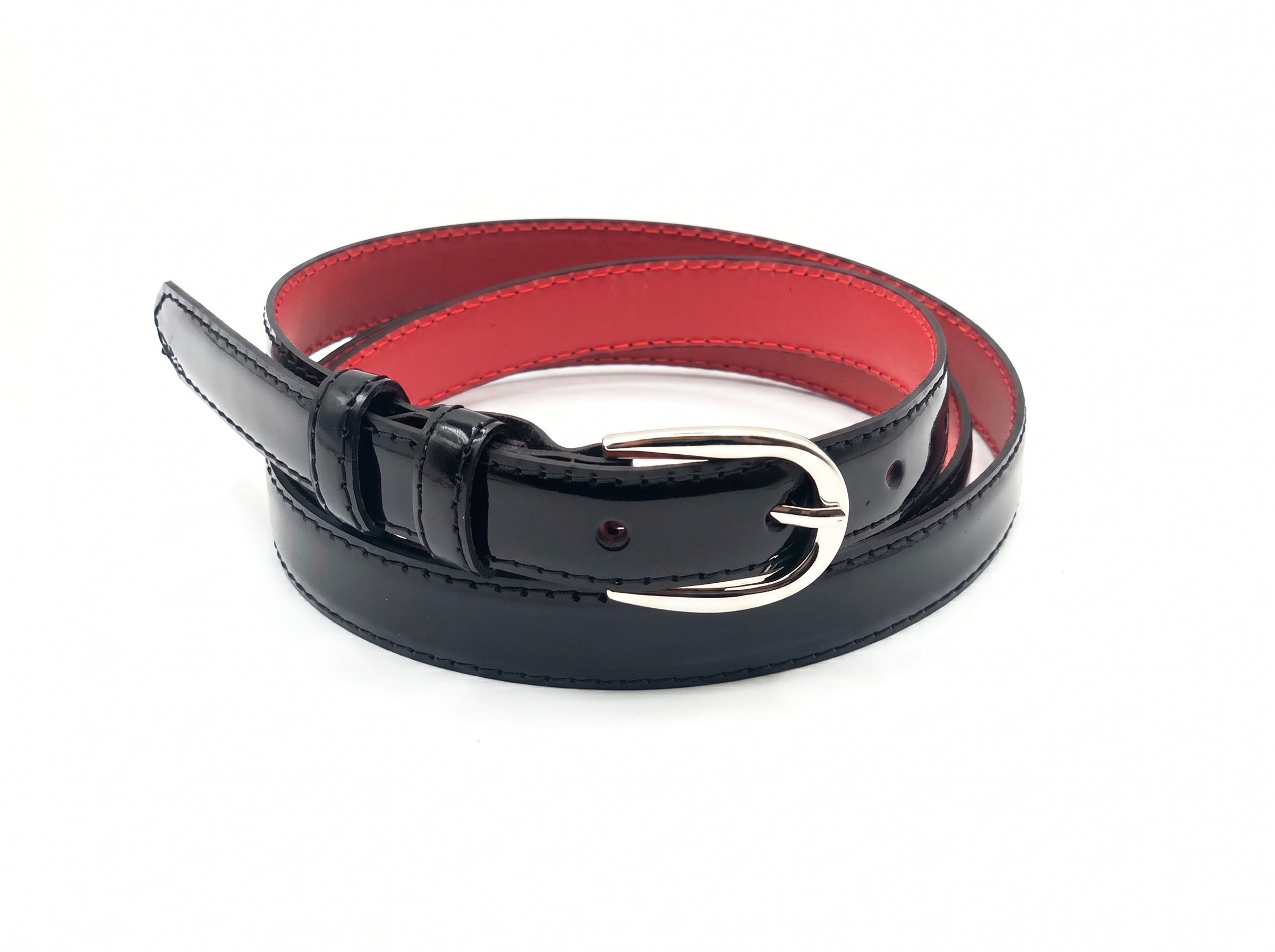 zwart lak dames riem - 2cm | 0022-1