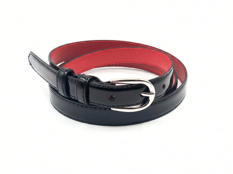 zwart lak dames riem - 2cm | 0022-1
