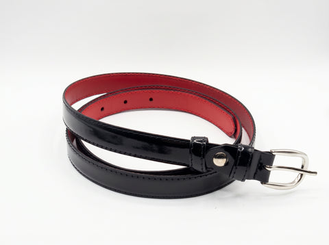 zwart lak dames riem - 2cm | 0022-1