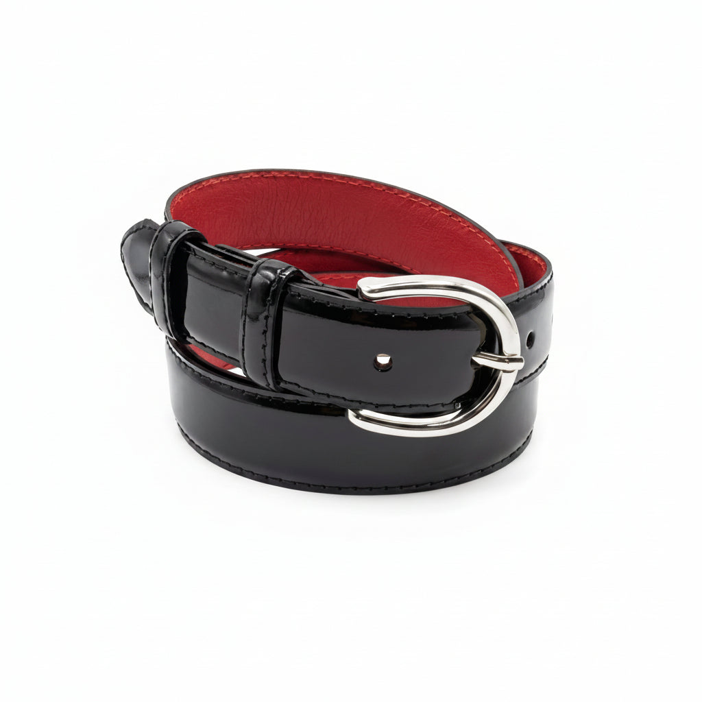 zwart lak dames riem - 3cm | 0030-1