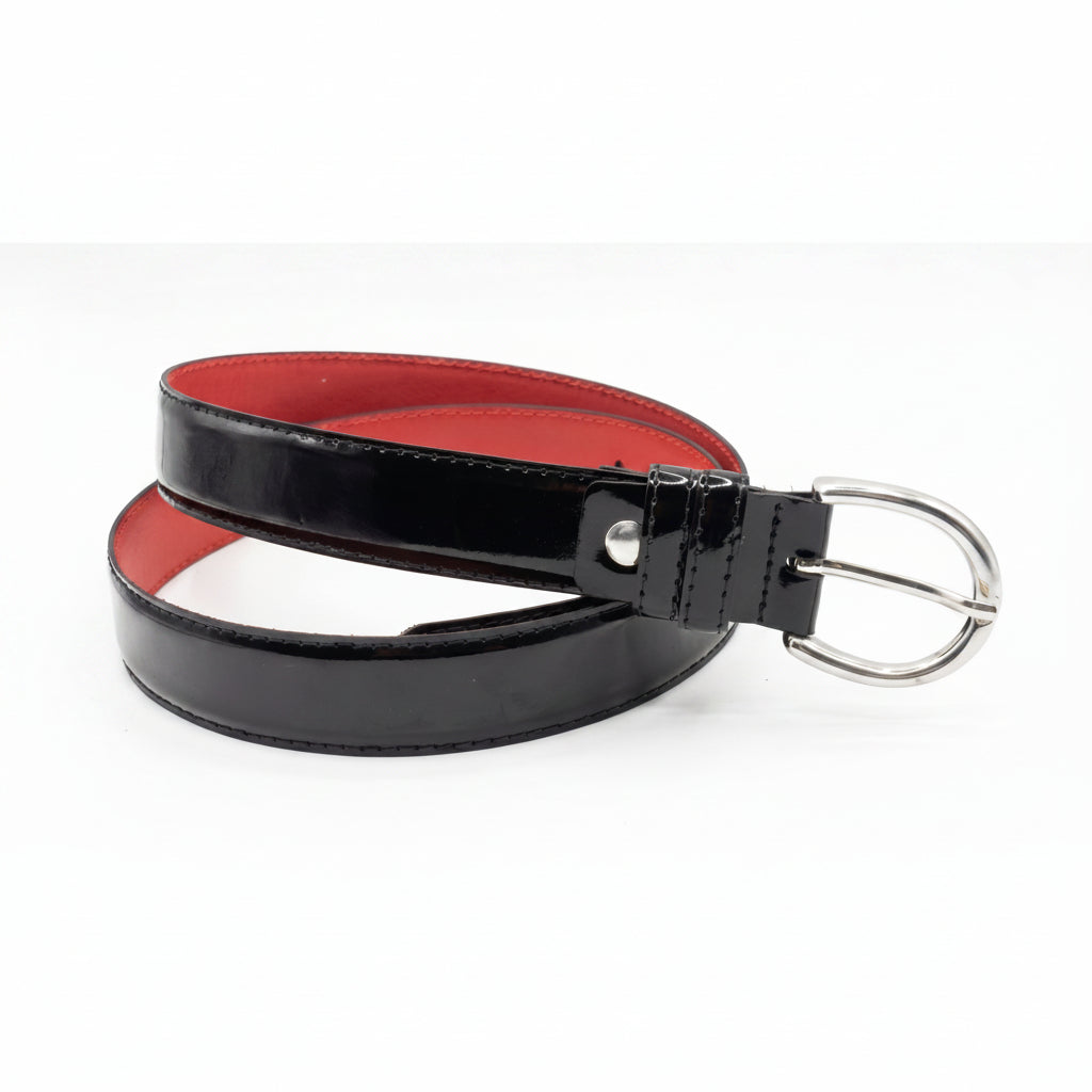 zwart lak dames riem - 3cm | 0030-1
