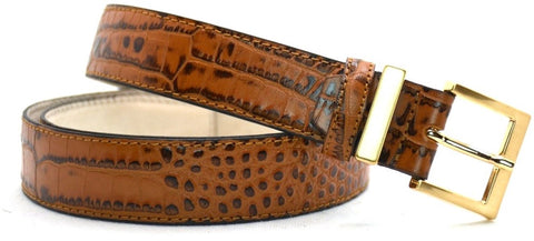 cognac croco riem - 3cm | 0032-3