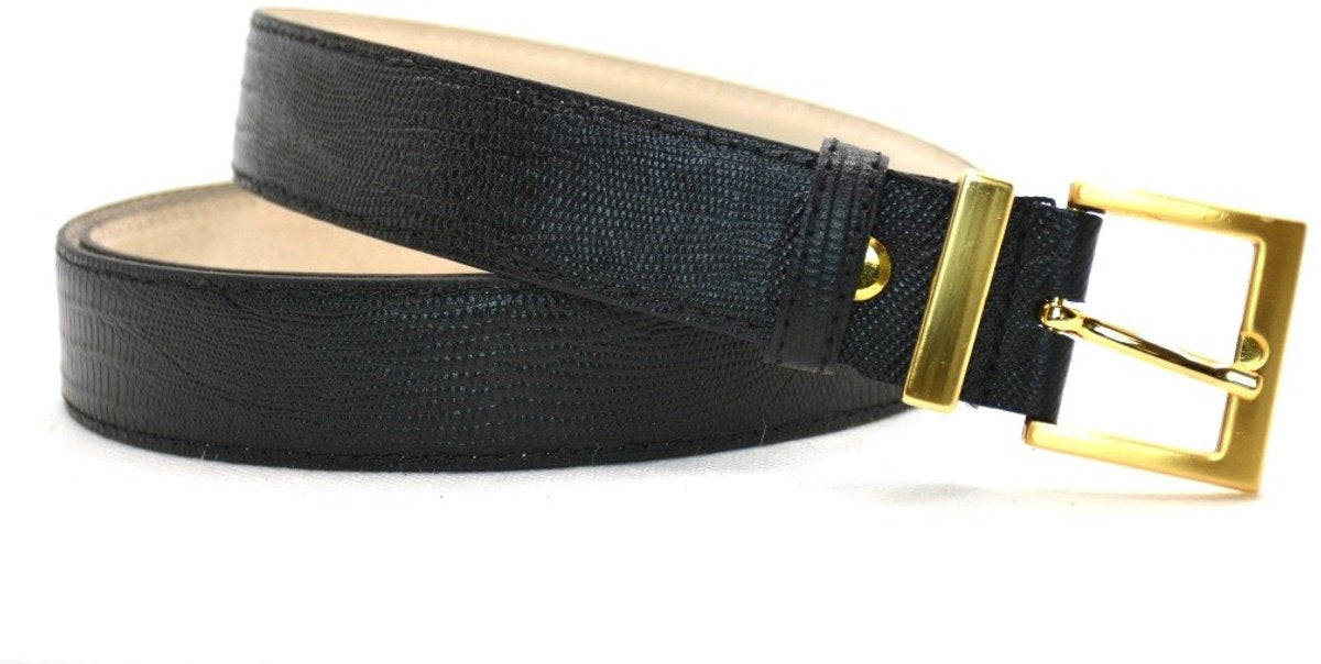 zwart slangenprint riem - 3cm | 0033-1