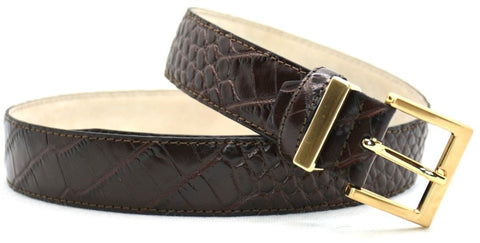 bruin croco riem - 3cm | 0032-2