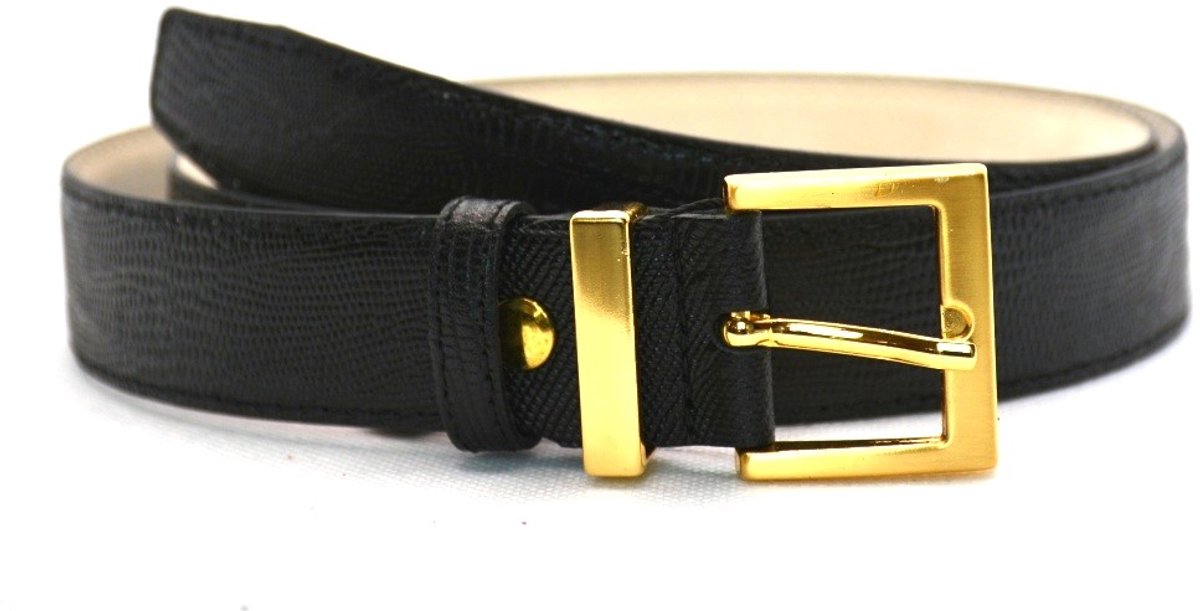 zwart slangenprint riem - 3cm | 0033-1