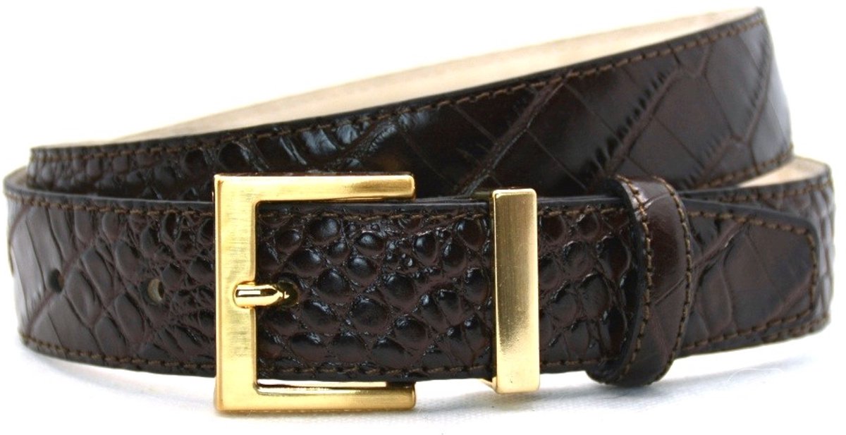bruin croco riem - 3cm | 0032-2
