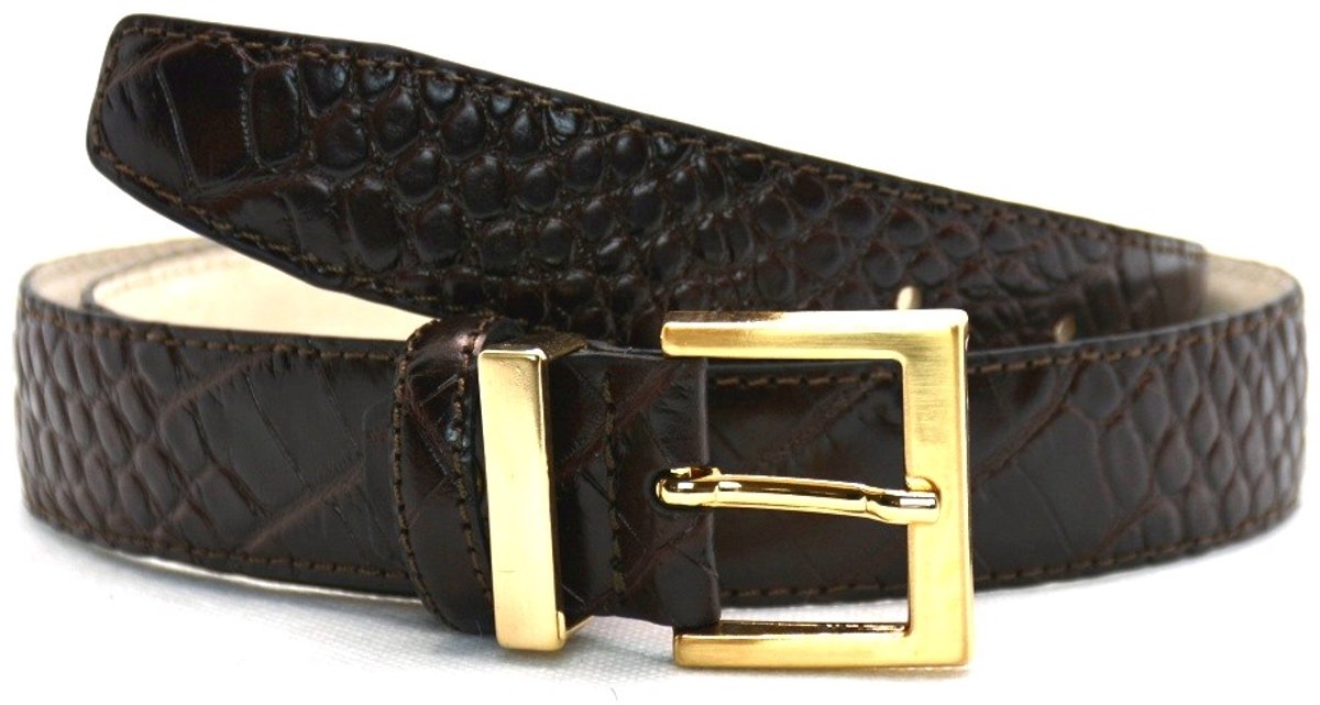 bruin croco riem - 3cm | 0032-2