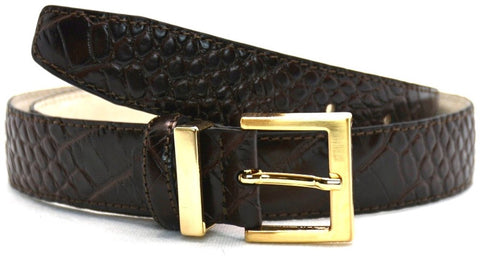 bruin croco riem - 3cm | 0032-2