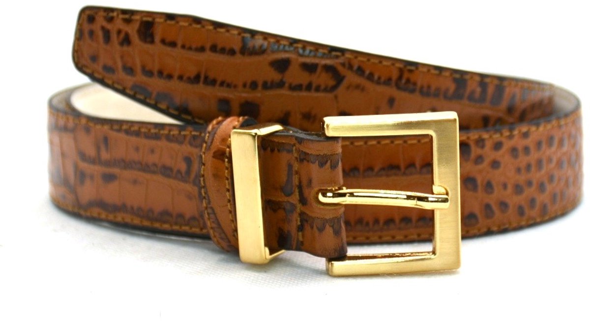 cognac croco riem - 3cm | 0032-3