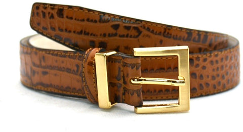 cognac croco riem - 3cm | 0032-3