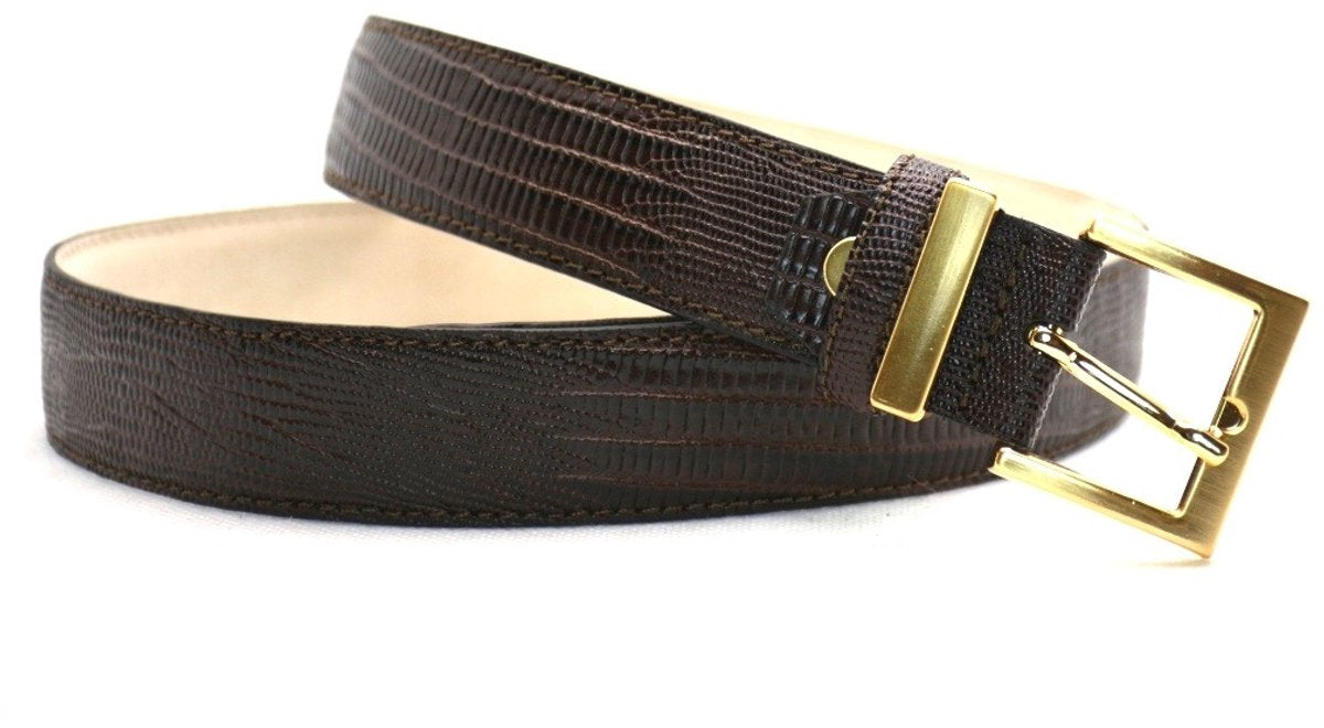 bruin slangenprint riem - 3cm | 0033-2
