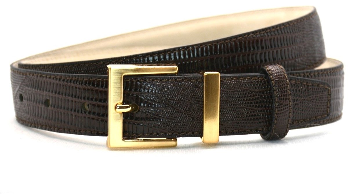 bruin slangenprint riem - 3cm | 0033-2