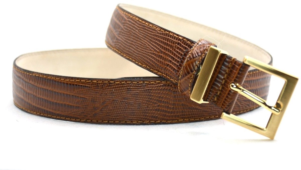 hazelnoot slangenprint riem - 3cm | 0033-4