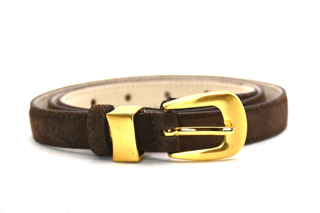 bruin suède riem - 2cm | 0024-2