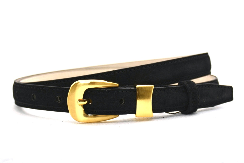 zwart suède riem - 2cm | 0024-1