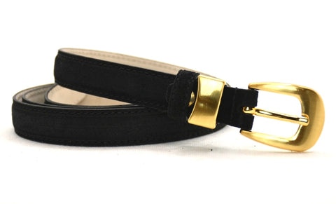 zwart suède riem - 2cm | 0024-1