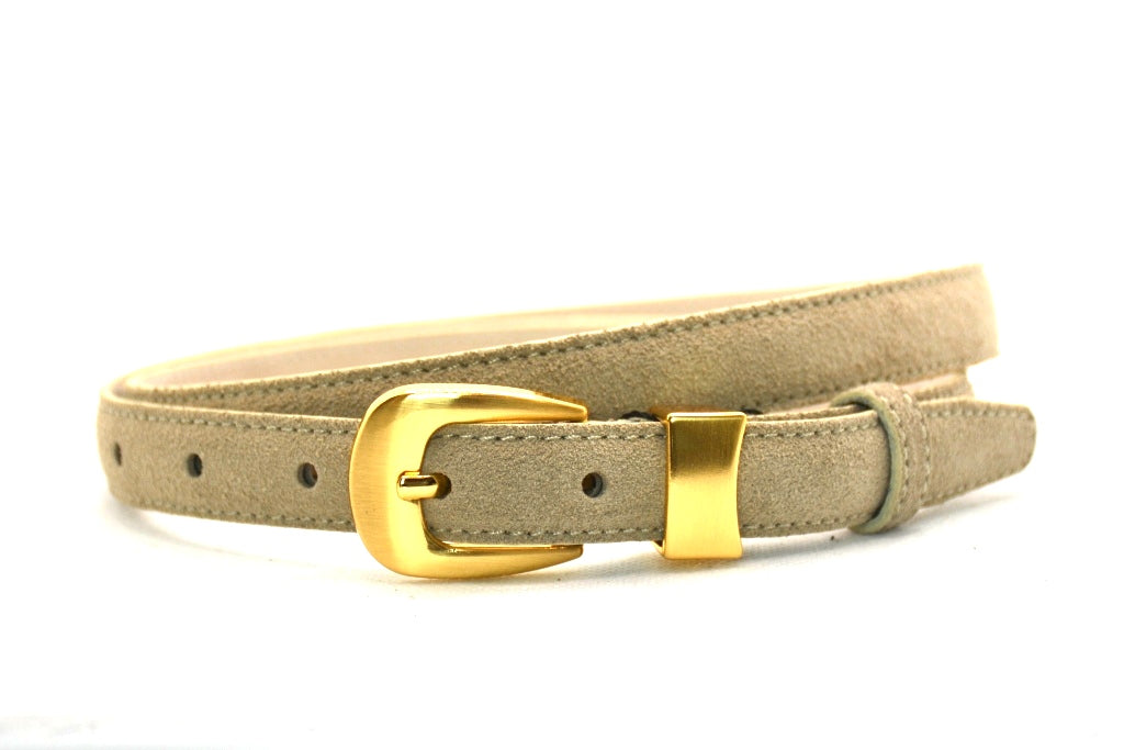 beige suède riem - 2cm | 0024-4