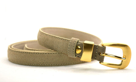 beige suède riem - 2cm | 0024-4
