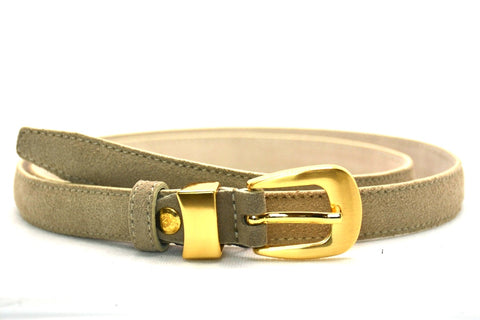 beige suède riem - 2cm | 0024-4