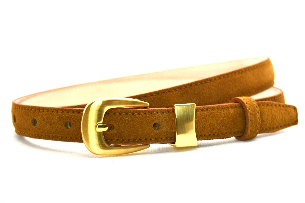 cognac suède riem - 2cm | 0024-3