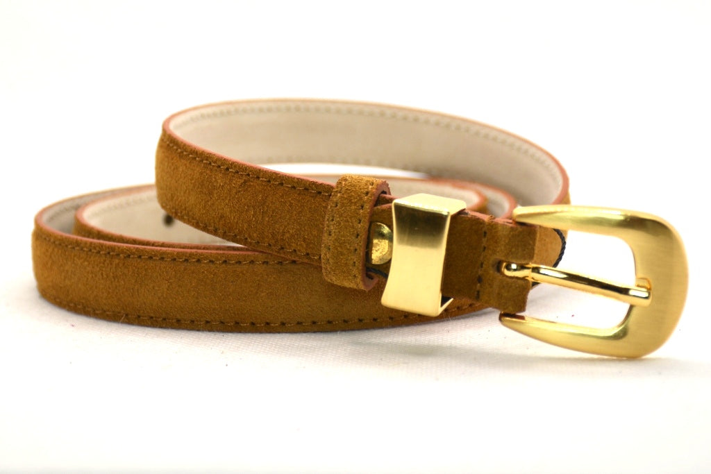 cognac suède riem - 2cm | 0024-3