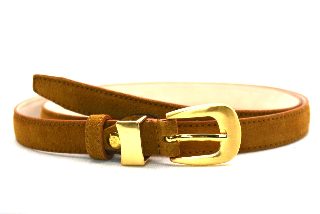 cognac suède riem - 2cm | 0024-3