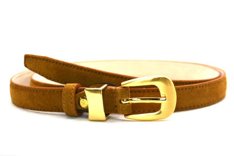 cognac suède riem - 2cm | 0024-3