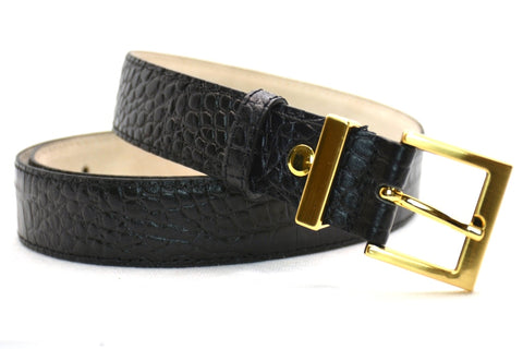 zwart croco riem - 3cm | 0032-1
