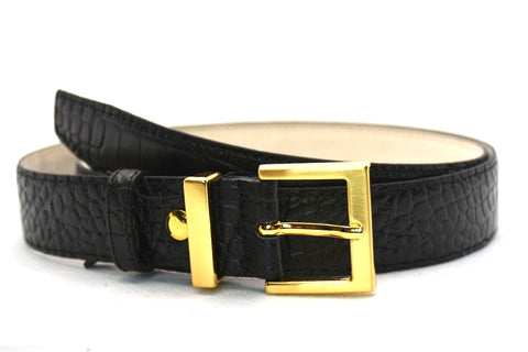 zwart croco riem - 3cm | 0032-1
