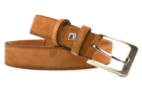 cognac suède pak riem - 3,5cm | 0004-3