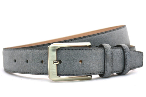 grijs suède pak riem - 3,5cm | 0004-8
