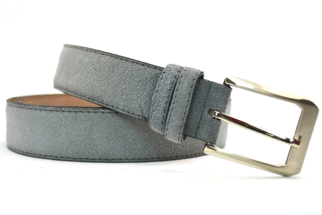 grijs suède pak riem - 3,5cm | 0004-8