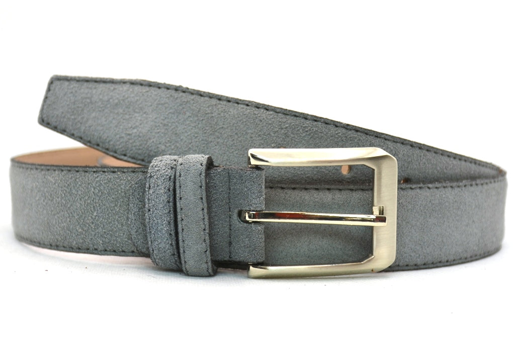 grijs suède pak riem - 3,5cm | 0004-8