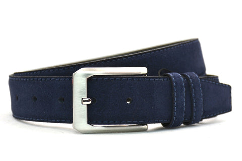 blauw suède pak riem - 3,5cm | 0004-6
