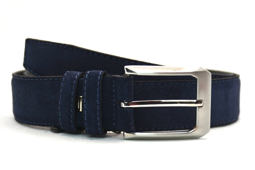 blauw suède pak riem - 3,5cm | 0004-6