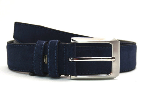 blauw suède pak riem - 3,5cm | 0004-6